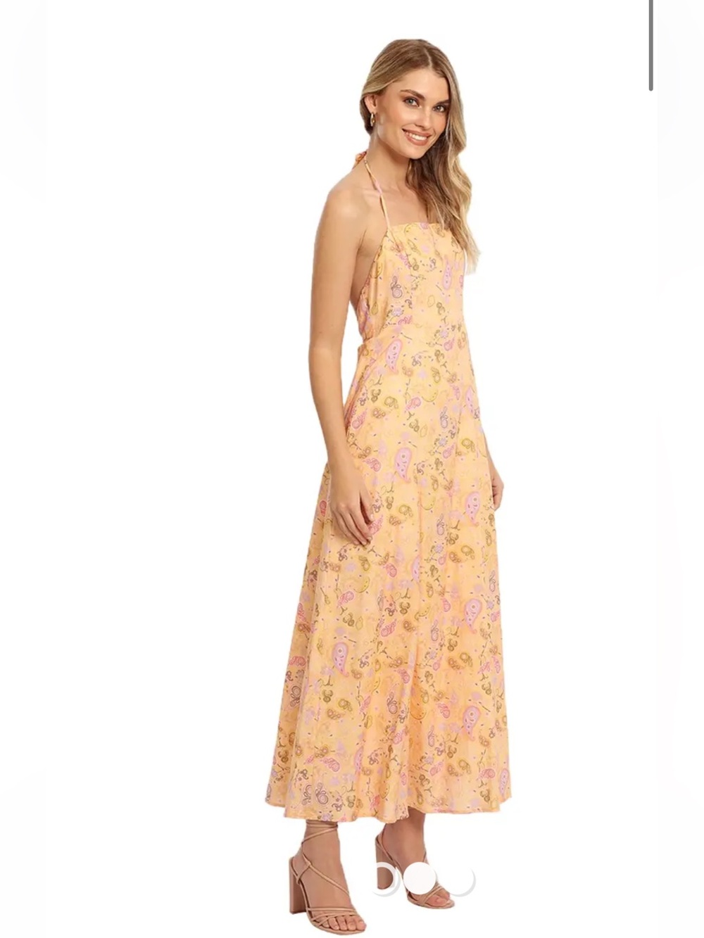 Charlie Holiday Maple Halter Maxi paisley floral summery print linen cotton 6 - Picture 2 of 14